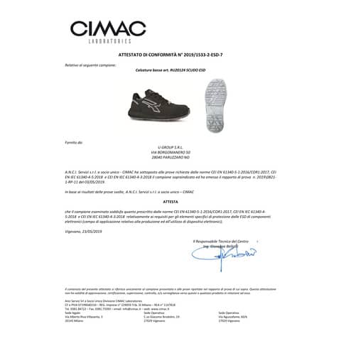 Scarpe antinfortunistiche in PUTEK® PLUS Scudo S3 SRC CI ESD nere U-Power N° 40 RU20124-40